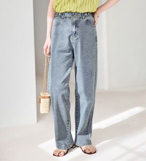 Viola e Viola（ヴィオラ エ ヴィオラ）の「【ストレッチ】隠しゴムで見た目すっきり楽ちんデニム（フルレングスパンツ）」｜詳細画像