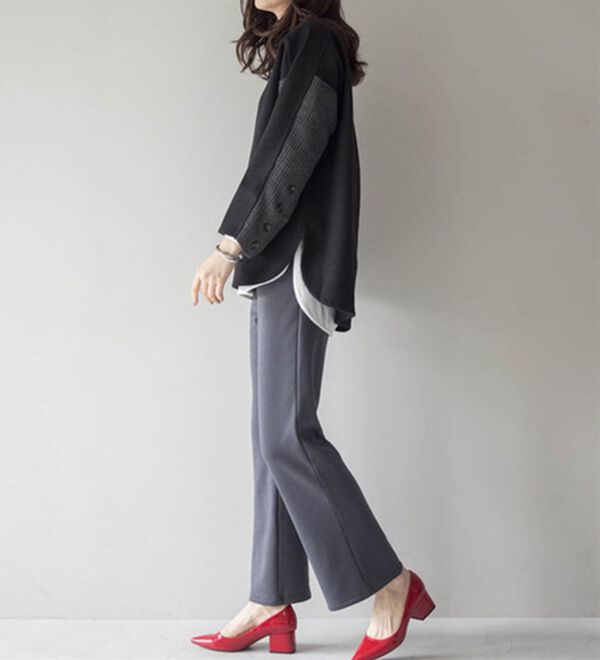 RANAN（ラナン）の「裏起毛！セミワイドパンツ（ワイドパンツ・ガウチョ）」｜詳細画像