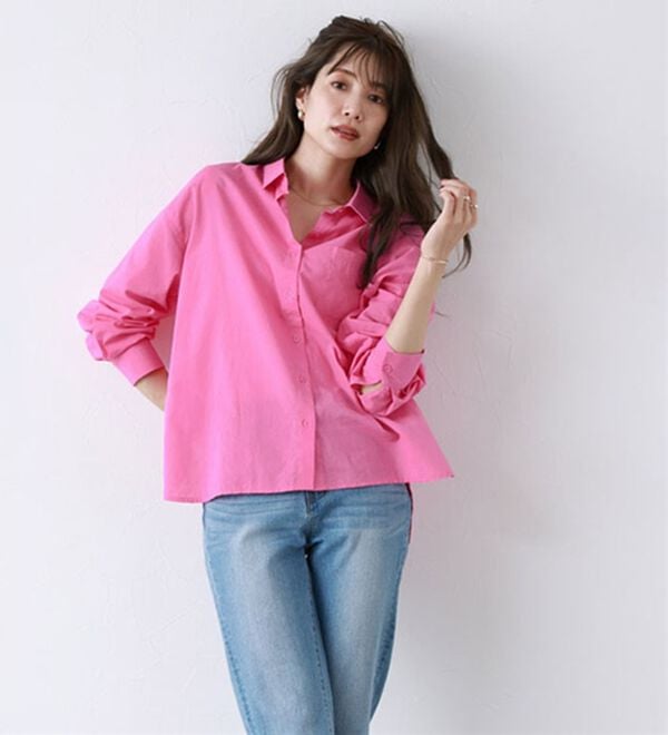 Pierrot（ピエロ）の「綿１００％オーバーサイズシャツ（シャツ）」｜詳細画像