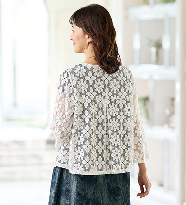 BELLUNA（ベルーナ）の「軽やかに涼やかに装う！花柄レースカーディガン（その他カーディガン）」｜詳細画像