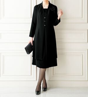 ルフラン（ルフラン）の「脱ぎ着が簡単！オールシーズンワンピース（ブラックフォーマル（喪服・礼服））」｜詳細画像