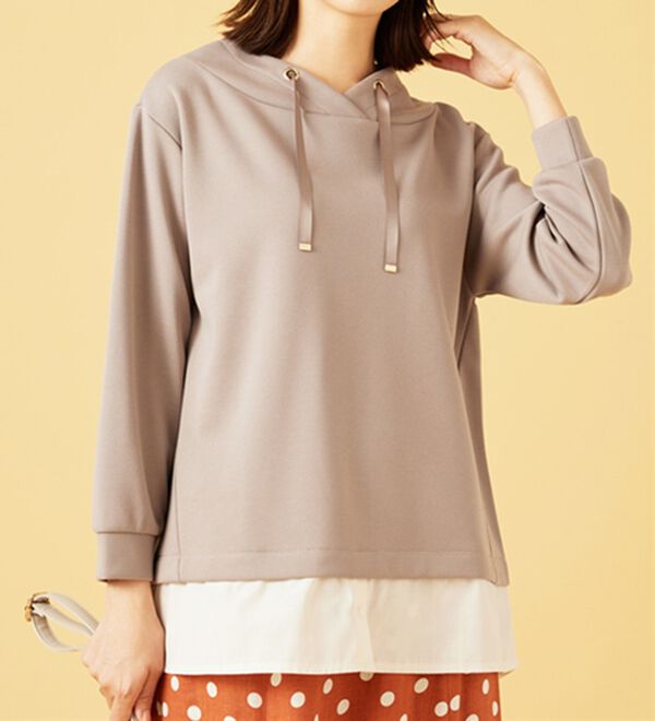 BELLUNA（ベルーナ）の「ワイドネックデザインシャツ切替チュニック（チュニック）」｜詳細画像