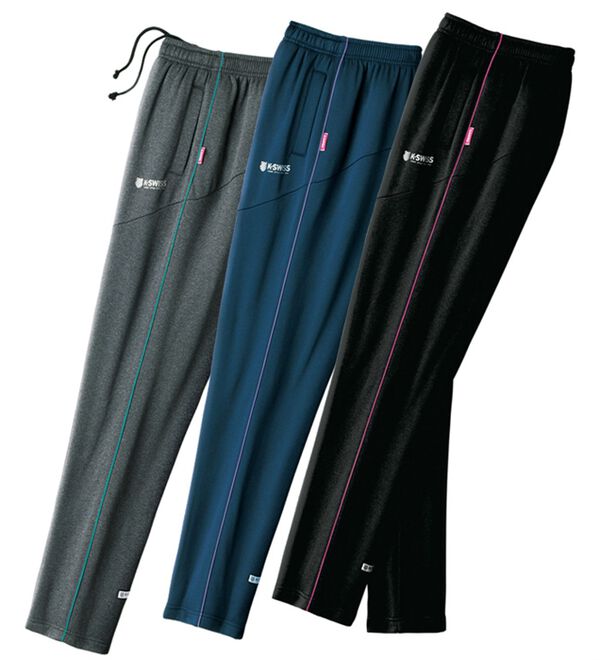 3本組】K・SWISSゆったりあったか！裏フリース美脚ジャージ