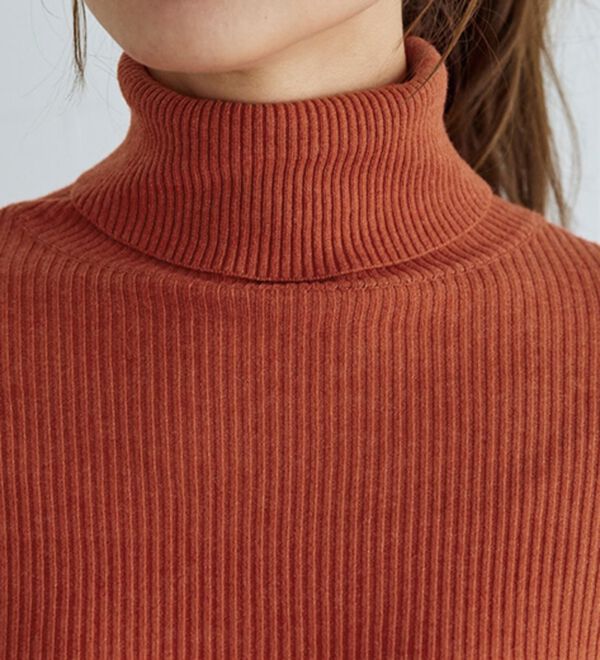 Pierrot（ピエロ）の「肌触りなめらかリブタートルネックニット（ニット・セーター）」｜詳細画像