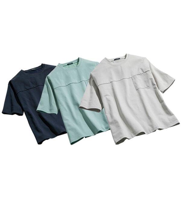 「【３色組】裏側さらっと大人の定番Ｔシャツ（メンズシャツ）」｜3色組