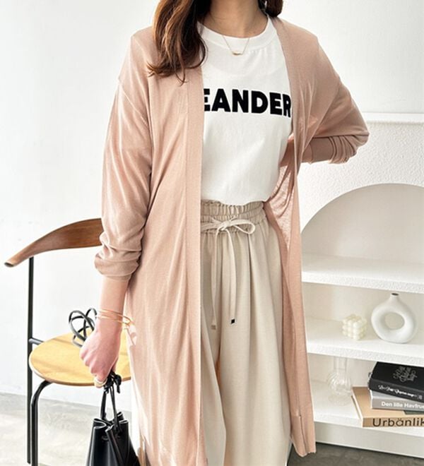 GeeRA（ジーラ）の「【3つの機能付】ロングニットカーディガン（ミディ丈）（ニットカーディガン）」｜詳細画像