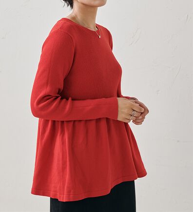 RANAN（ラナン）の「リブ切替ペプラムニット（ニット・セーター）」