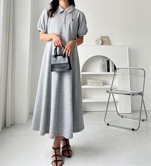 GeeRA（ジーラ）の「【Ｕ．Ｓ．ＰＯＬＯＡＳＳＮ】ポロ衿ワンピ―ス（その他ワンピース）」｜杢グレー