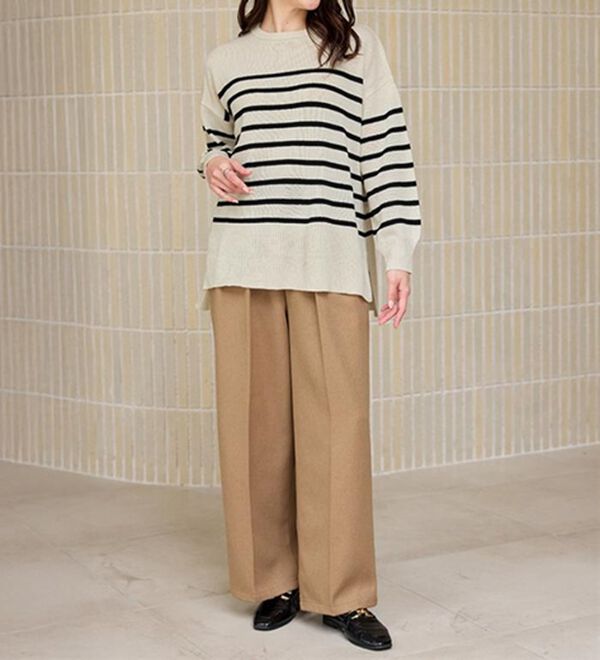 RANAN（ラナン）の「ウール調２タックワイドパンツ（フルレングスパンツ）」｜詳細画像