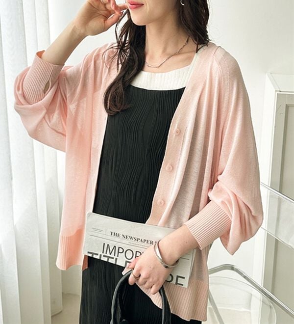 GeeRA（ジーラ）の「接触冷感！Ｖネックカーディガン（ニットカーディガン）」｜詳細画像