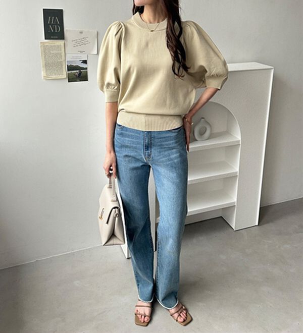 GeeRA（ジーラ）の「パフスリーブニットプルオーバー（ニット・セーター）」｜詳細画像