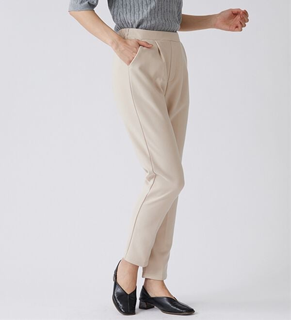 BELLUNA（ベルーナ）の「裏起毛ジョーゼット素材テーパードパンツ（テーパードパンツ）」｜詳細画像