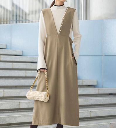 RANAN（ラナン）の「パールビジュー付ジャンパースカート（ジャンパースカート）」