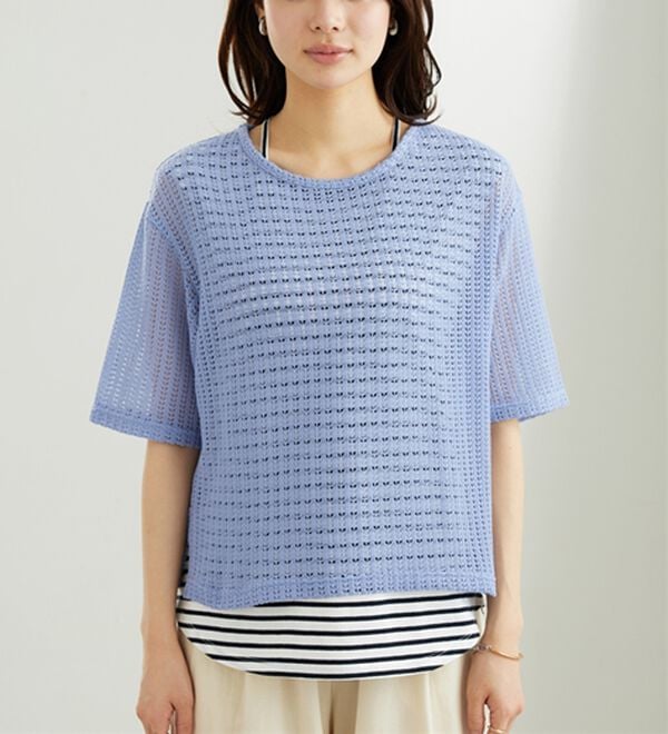 BELLUNA（ベルーナ）の「透かし編プルオーバーアンサンブル（アンサンブル）」｜詳細画像