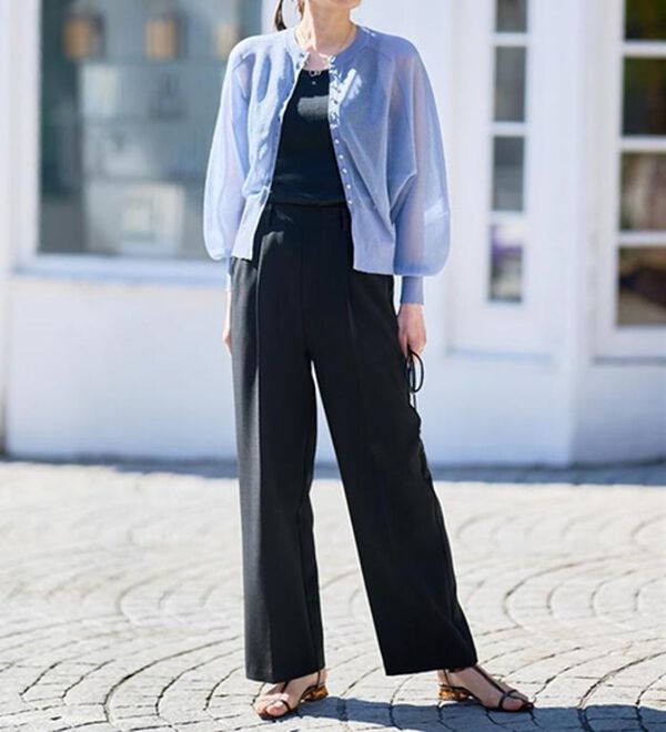 RANAN（ラナン）の「【選べる２丈】機能付！美脚シルエットセンタープレスワイドパンツ（フルレングスパンツ）」｜詳細画像