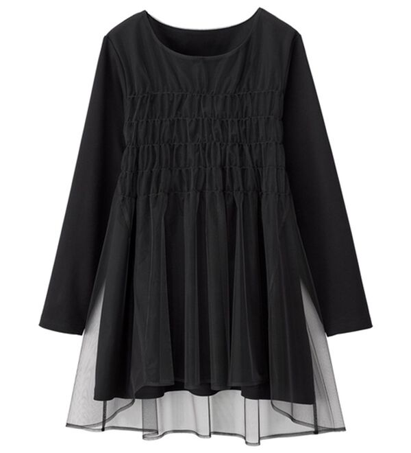 RANAN（ラナン）の「ふんわりあったか素材チュール重ねチュニック（チュニック）」｜詳細画像