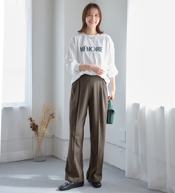 alotta（アロッタ）の「ぐーんと伸びる！ラクして美脚ワイドパンツ（ワイドパンツ・ガウチョ）」｜詳細画像