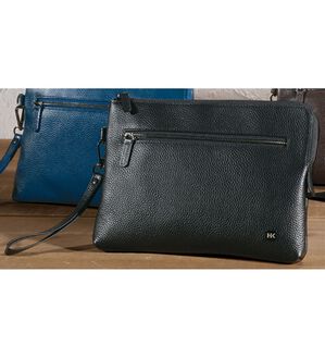 「＜ヒロコ・コシノ　オムベーシック＞大人の本革２ＷＡＹスマートショルダー（メンズショルダーバッグ）」｜ブラック