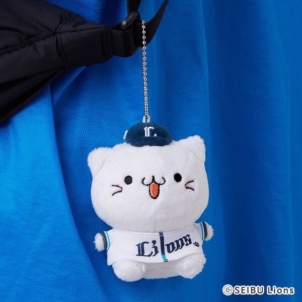 ライオンズ　レオかぶりベルーにゃ　ぬいぐるみマスコット ライオンズ×べるーにゃミニストラップ - ベルーナ【公式】