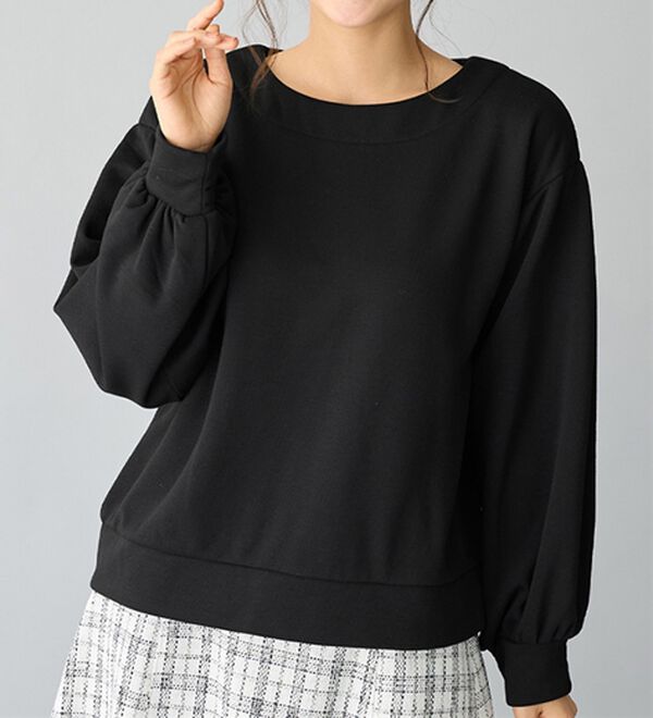 alotta（アロッタ）の「あったか裏ファー袖タックスウェット（カットソー）」｜詳細画像