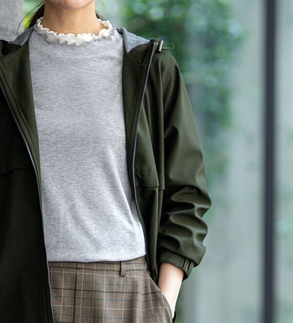 BELLUNA（ベルーナ）の「はっ水加工ボンディング素材ロング丈パーカー（ハーフコート）」｜詳細画像