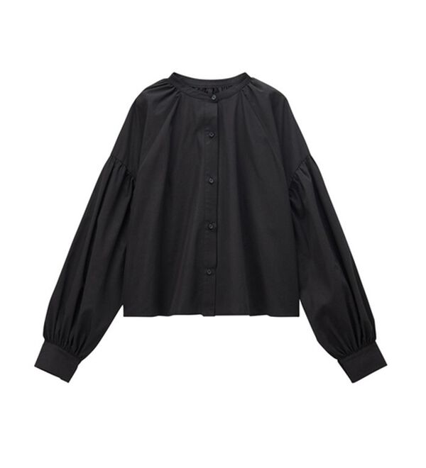 GeeRA（ジーラ）の「前後２ｗａｙバンドカラーパフスリーブブラウス（ブラウス）」｜詳細画像