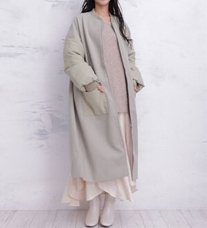 A HAPPY MARILYN（アハッピーマリリン）の「【ＬＬ～４Ｌ】ＭＡ－１風切替コート（ロングコート）」｜セージグリーン