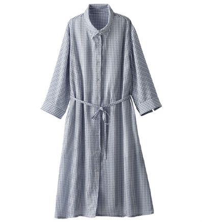 BELLUNA（ベルーナ）の「リップル素材シャツワンピース（シャツワンピース）」