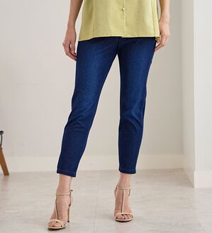 BELLUNA（ベルーナ）の「【再入荷】美ストレッチ素材アンクル丈レギンスパンツ（クロップドパンツ）」｜インディゴ