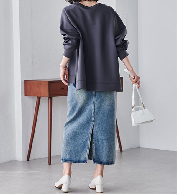 RANAN（ラナン）の「＜ＨＳ＞編立衿ポイントきれいめスウェット（カットソー）」｜詳細画像