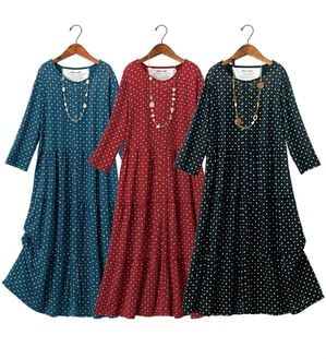 ルフラン（ルフラン）の「【３色組】ひやとろティアードワンピース（カットソーワンピース）」｜詳細画像