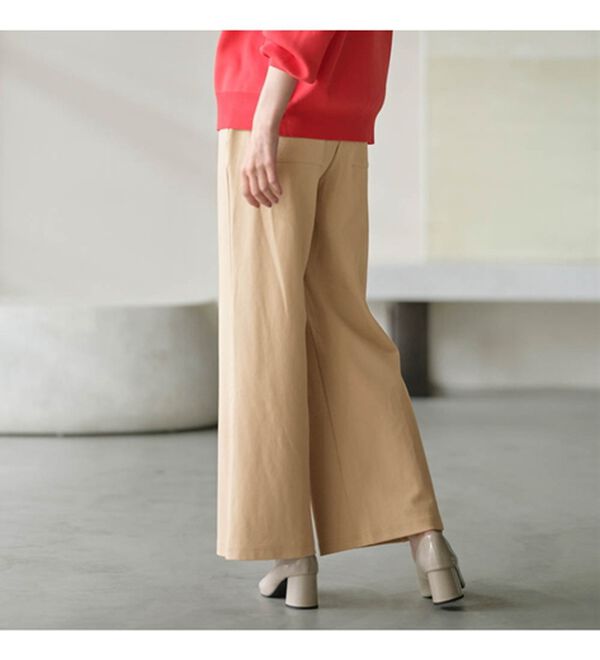 RANAN（ラナン）の「きれい見えピンタックカットソーワイドパンツ＜毛玉になりにくい＞【セットアップ対応】（ワイドパンツ・ガウチョ）」｜詳細画像