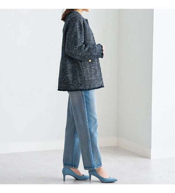 BELLUNA（ベルーナ）の「ツイード調素材フリンジ使いセットアップ（スカートスーツ）」｜詳細画像