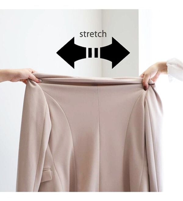 GeeRA（ジーラ）の「【ジャケット+パンツ】洗濯機で洗えるのびのび！ストレッチカットソーセットアップスーツ（パンツスーツ）」｜詳細画像