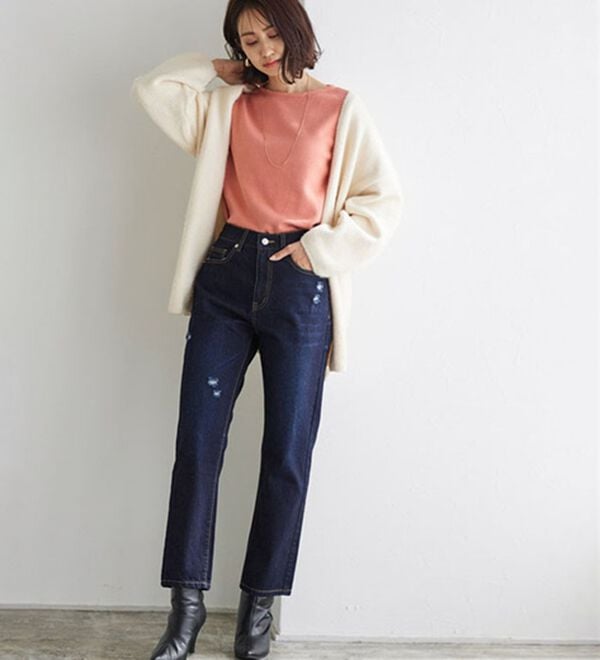 Pierrot（ピエロ）の「【選べる丈】ハイウエストストレートデニム（フルレングスパンツ）」｜詳細画像