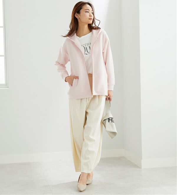 BELLUNA（ベルーナ）の「【快適Ｌａｂ．】とろみ素材裾タックパーカー（パーカー）」｜詳細画像