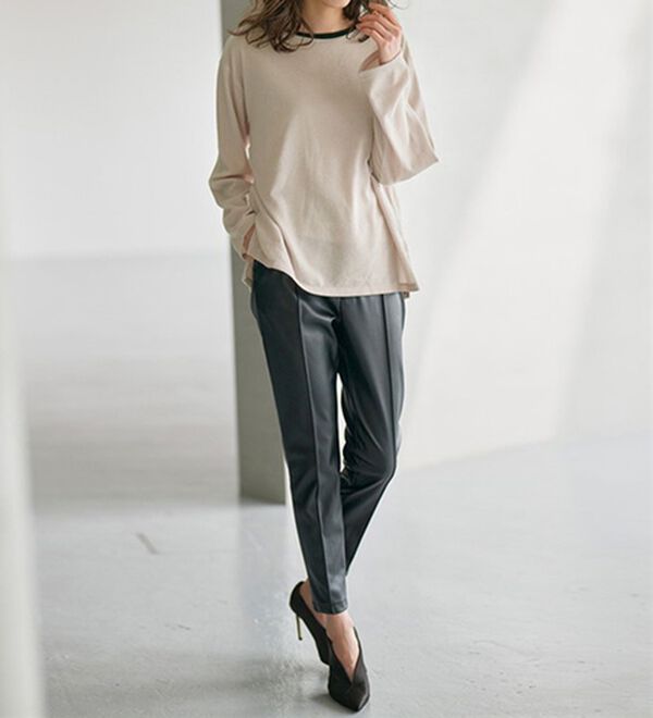 RANAN（ラナン）の「配色使いニットソープルオーバー（カットソー）」｜詳細画像