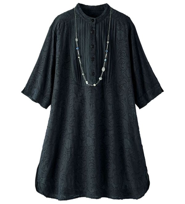 ルフラン（ルフラン）の「ジャカード素材の切替チュニック（チュニック）」｜詳細画像