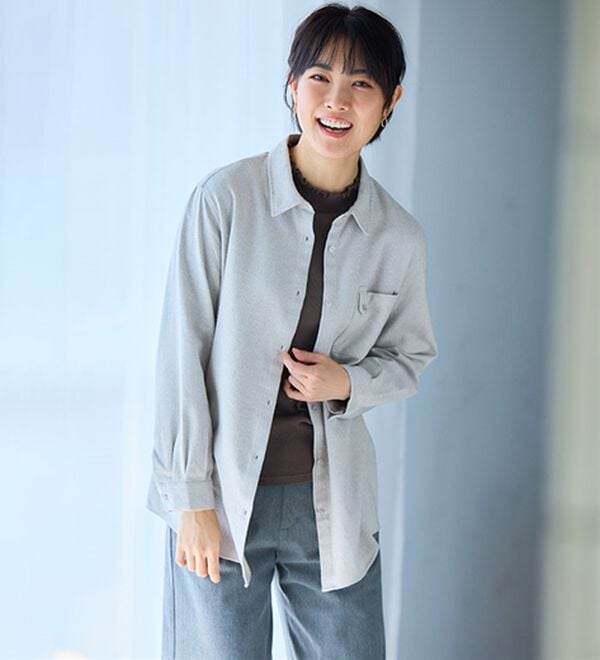 BELLUNA（ベルーナ）の「《ＨｕｇＲｅａｍコットン》ポケットシャツ（シャツ）」｜詳細画像