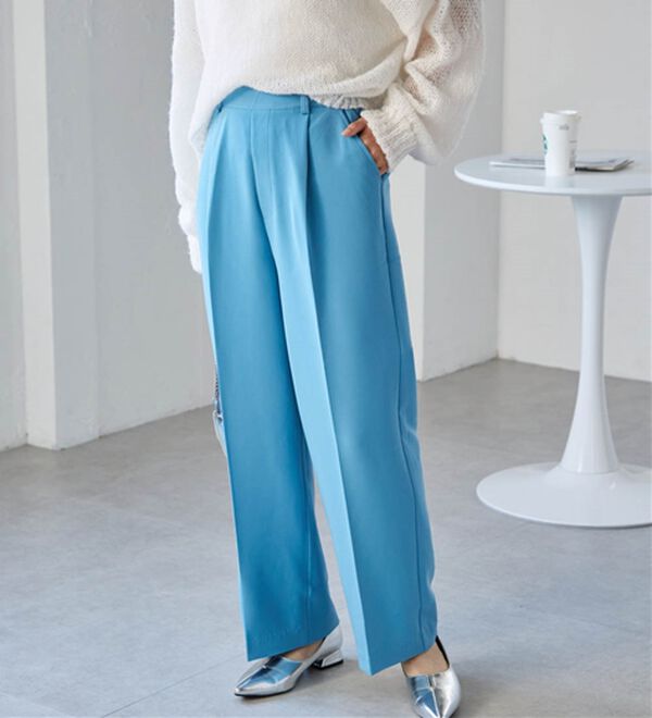 RANAN（ラナン）の「【選べる２丈】機能付！美脚シルエットセンタープレスワイドパンツ（フルレングスパンツ）」｜詳細画像