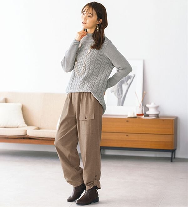 ルフラン（ルフラン）の「＜ｆｕ－ｕ＞綿１００％　両面起毛裾デザインパンツ（その他パンツ）」｜詳細画像