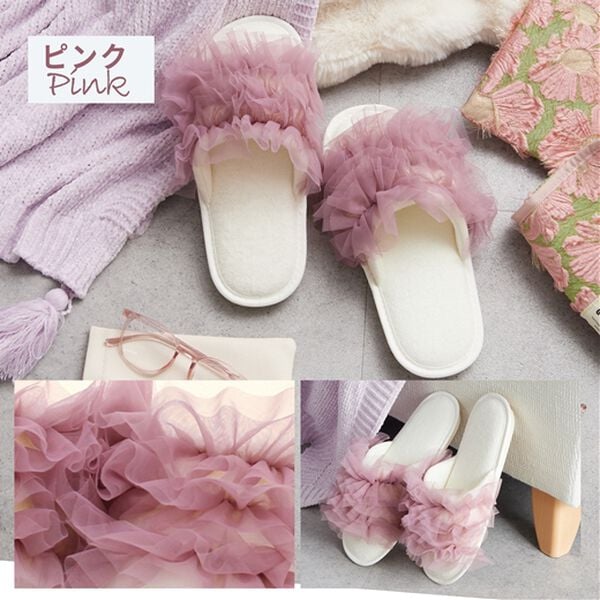 iellio（イエリオ）の「ミルフィーユフリルルームシューズ（スリッパ・ルームシューズ）」｜詳細画像
