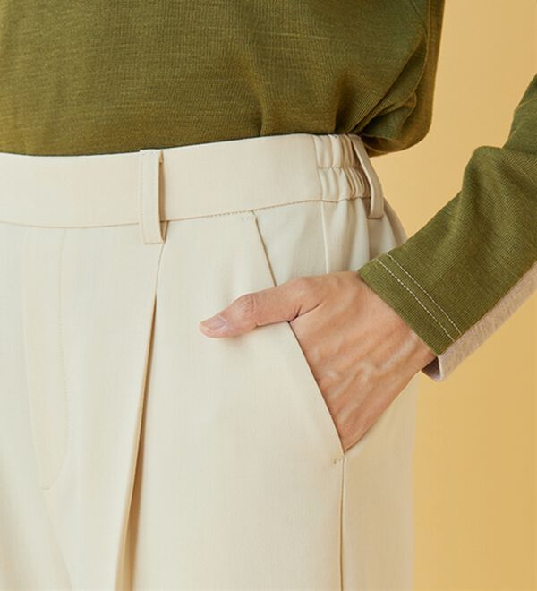 BELLUNA（ベルーナ）の「サマ見え！美脚タック使いワイドパンツ（ワイドパンツ・ガウチョ）」｜詳細画像