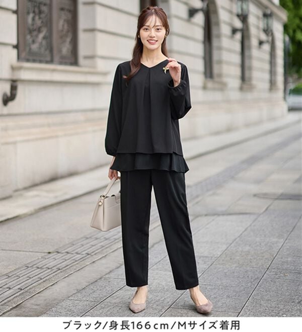 alotta（アロッタ）の「【入学式・卒業式】洗えるシフォンレイヤードセットアップ（ブラウススーツ）」｜詳細画像