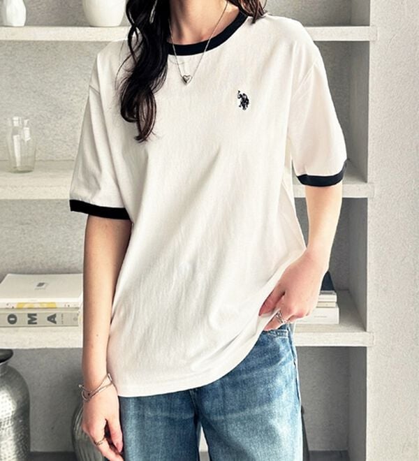 GeeRA（ジーラ）の「【ＵＳ．ＰＯＬＯ．ＡＳＳＮ】接触冷感リンガーＴシャツ（Tシャツ）」｜詳細画像