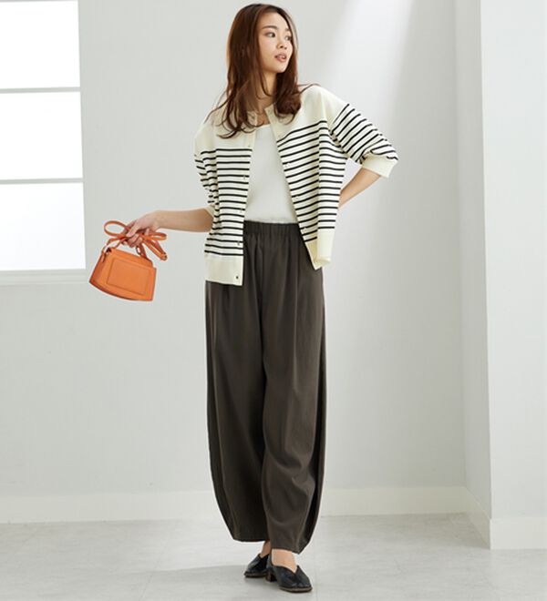 BELLUNA（ベルーナ）の「【快適Ｌａｂ．】洗える！軽い！５分袖ニットカーディガン（ニットカーディガン）」｜詳細画像