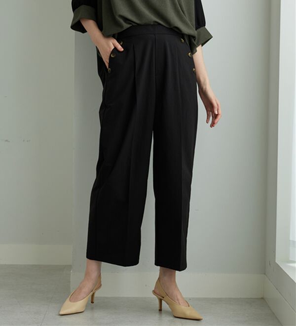 BELLUNA（ベルーナ）の「【ヨコストレッチ・紫外線カット・選べる2丈】サラもちライト快適ワイドパンツ（ワイドパンツ・ガウチョ）」｜詳細画像