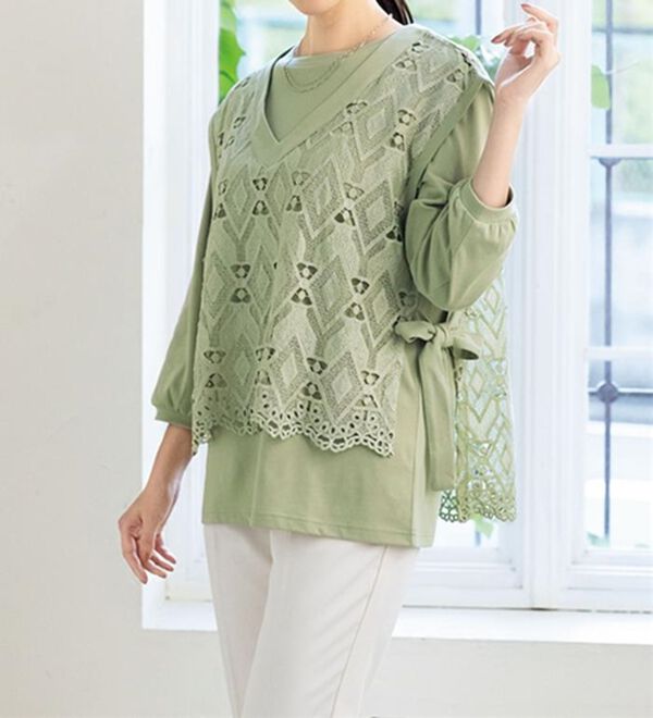 ルフラン（ルフラン）の「【２色組】よそ行きレースベストアンサンブル（アンサンブル）」｜詳細画像