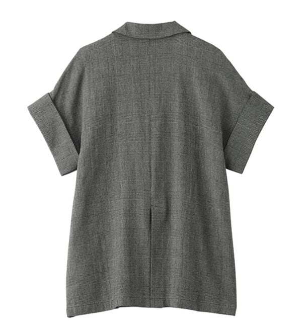 RANAN（ラナン）の「クレープジャカードハーフスリーブジャケット（テーラードジャケット）」｜詳細画像