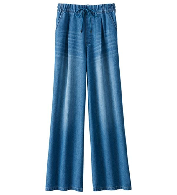 BELLUNA（ベルーナ）の「薄くて軽い！デニムイージーワイドパンツ（ワイドパンツ・ガウチョ）」｜詳細画像